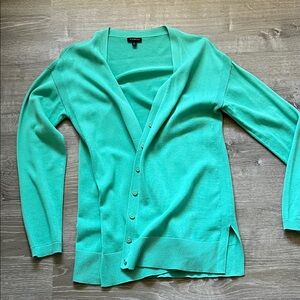 Talbots Aqua Button-Up Cardigan